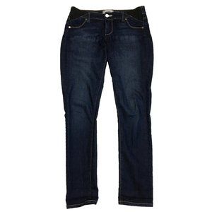 PAIGE Carson Dark Wash Skyline Ankle Peg Maternity Pull On Skinny Jeans
